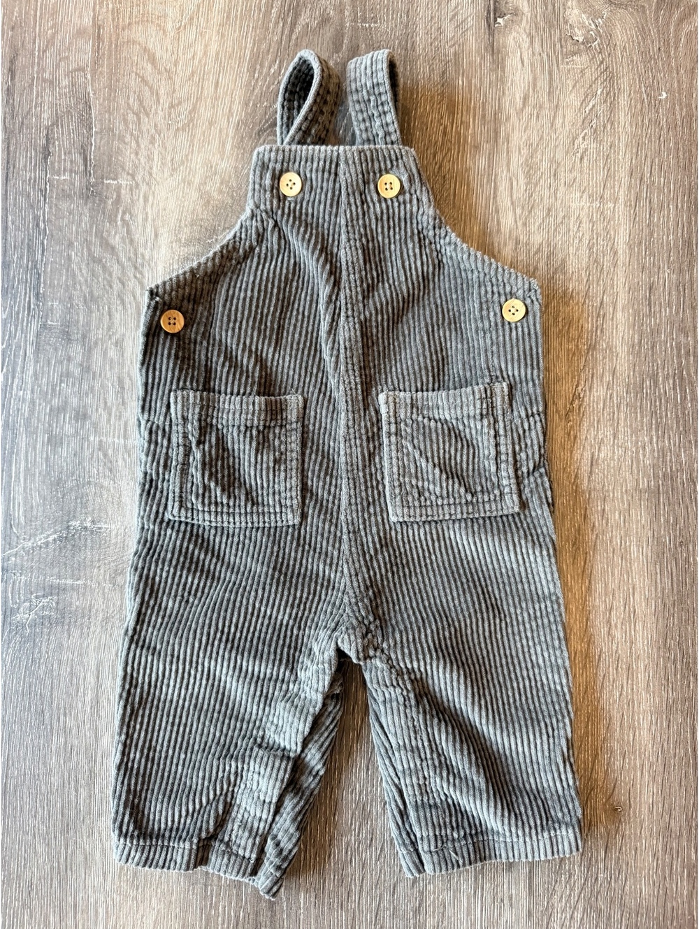 Little Co by Lauren Conrad Baby 6M Gray Corduroy Overalls Organic Cotton Unisex